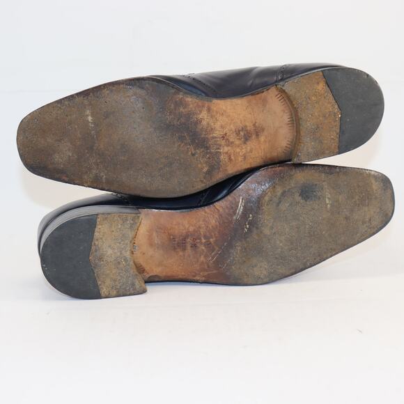 Vintage Bally Navy Leather Kiltie Loafers – Men’s Size 9.5 - Picture 5 of 6